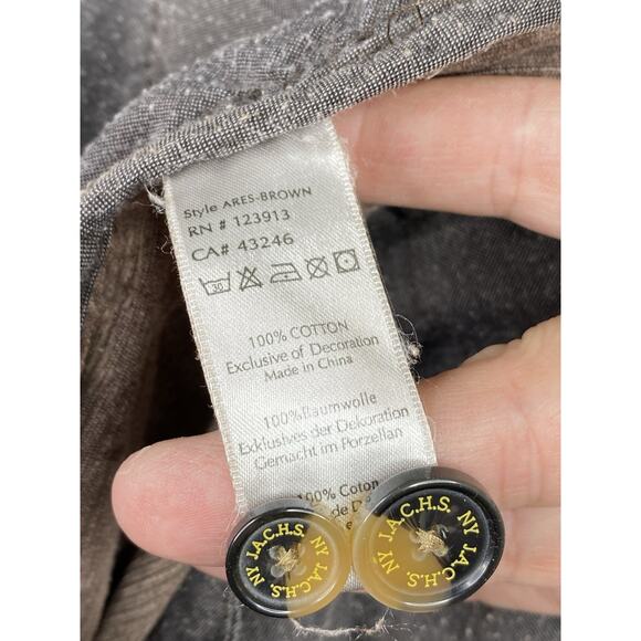 Jachs Corduroy Pants Mens 30x31 Brown Ares Slim Straight Fit Tapered Distressed - Picture 11 of 12